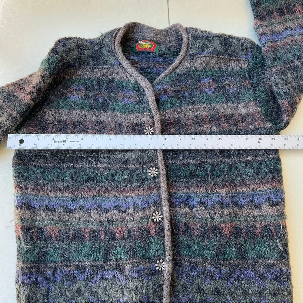 Vintage ALPS Fine Womens Apparel Wool Multicolor Striped Button Women Size M